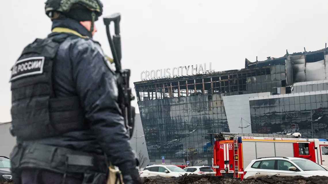 Spalone Crocus City Hall w Krasnogorsku. 23 marca 2024 r. // Fot. AFP / East News