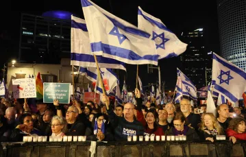 Antyrządowe protesty w Izraelu, Tel Awiw, 28 stycznia 2023 r. / FOT. JACK GUEZ/AFP/East News / 
